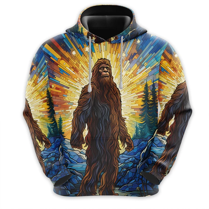 Bigfoot Love Graphic Sweatshirts Harajuku Fashion Sasquatch Hoodies For Men Clothes Big Foot Women Tracksuit Y2k Boy Pullovers