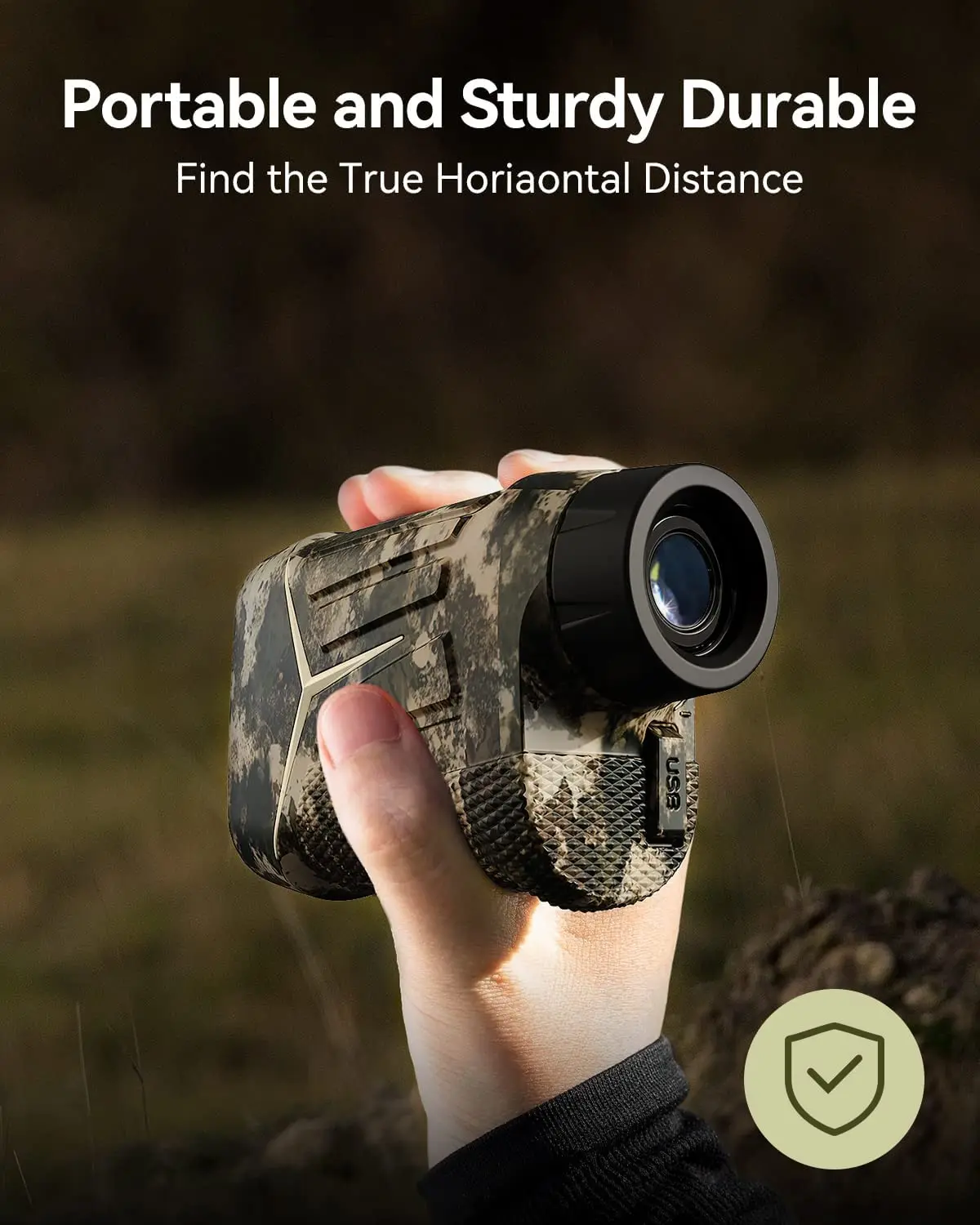 Mileseey PF2H Laser Rangefinder For Hunting, Range 800m/Yard ±0.5m 6x Magnify,Rechargeable Distance Meter For Wildlife Catch