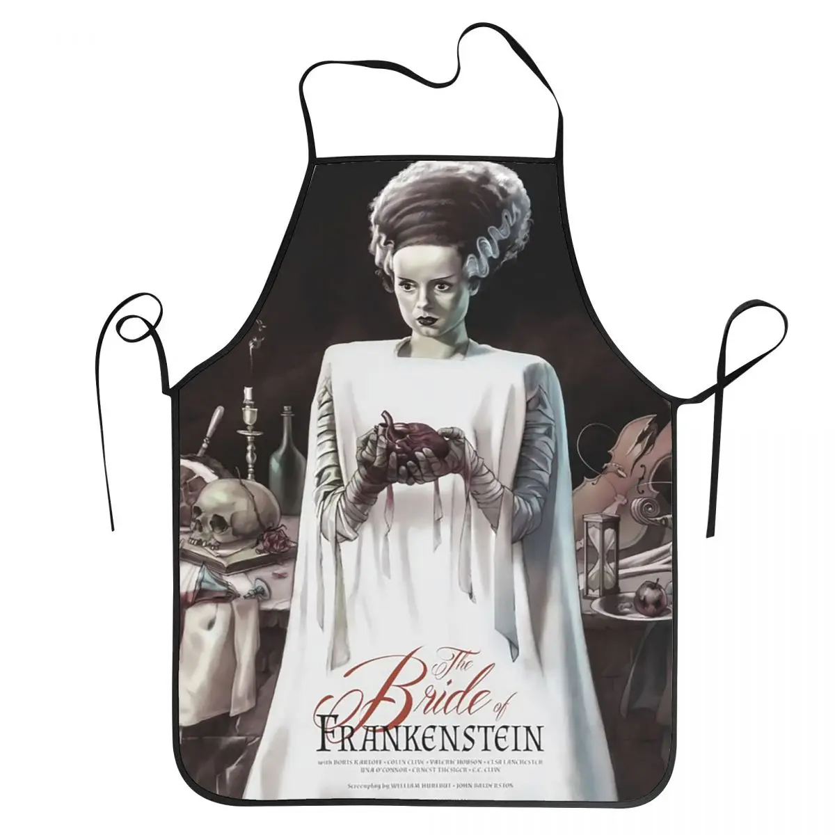 The Bride Of Frankenstein Poster Horror Movie Aprons Chef Cooking Tablier Bib Kitchen Cleaning Pinafore for Women Men Gardening
