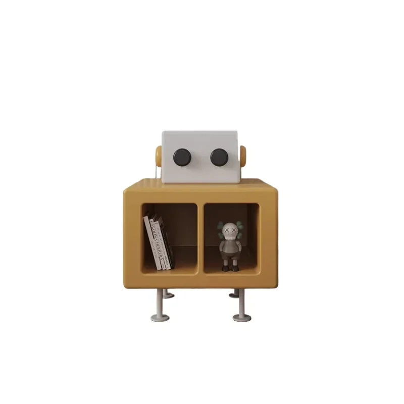 Robot bedside table, retro small cabinet in children's room, sofa side table, reading bookcase