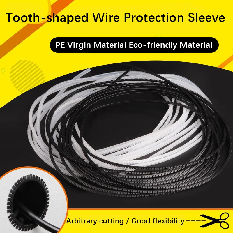 10m Tooth-Shaped Wire Protection Sleeves & Flame-Retardant Insulating Tape, Serrated Locking Teeth for Cable Wire Insulation