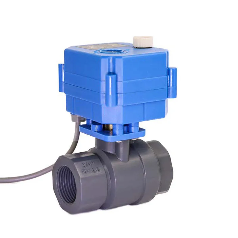 

2-ходовой электрический шаровой клапан 2 Нм DN15 UPVC с ручным дренажным клапаном с электроприводом 24 В 220 В