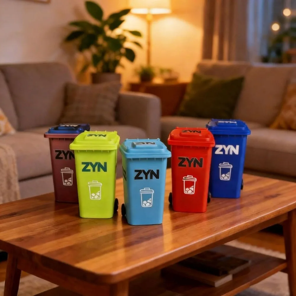 Mini Zyn Bin Desk Simulated Trash Can Desktop Decor Storage Box Office Utility