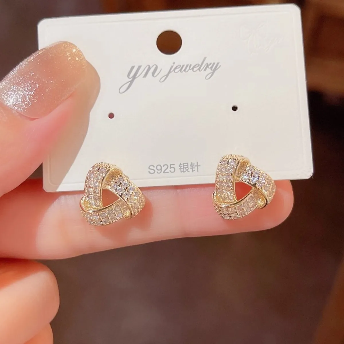 S925 Silver Needle Heart Stud Earrings Women Fashion Cubic Zirconia Trendy Elegant Jewelry for Daily Wear Party Gift