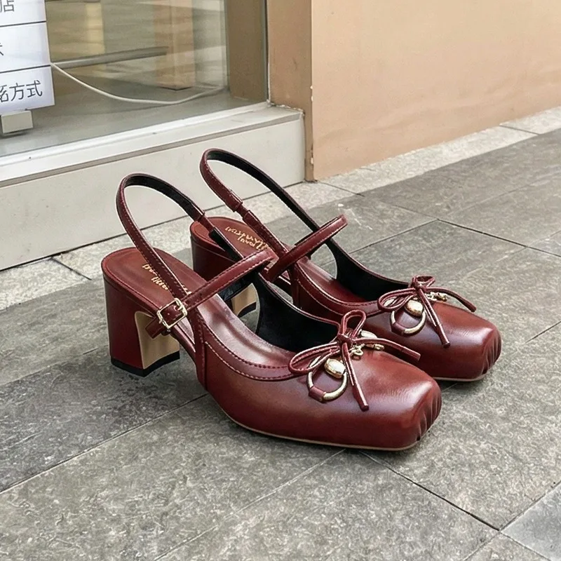 

New Womens Mary Jane Shoes Exquisite French High Heeled Sandals for Woman Fashion Casual Shoes Designer Shoes Sandalias De Mujer