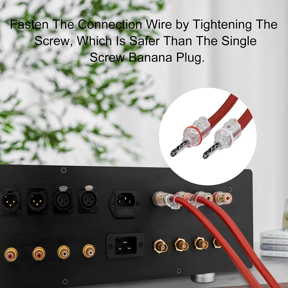 BA1446 Banana Plug 24K Gold/Rhodium Plated  Screw Lock Connector Banana Jack For Speaker Cable