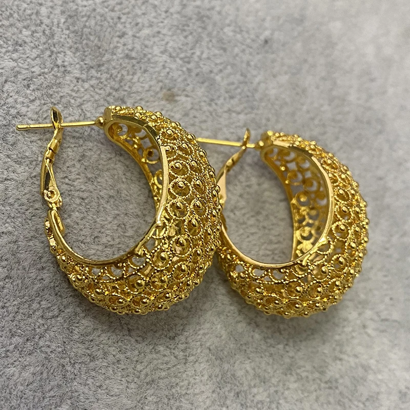 Trendy Earrings Necklace For Women Set Pendant Gold Color Dubai Jewelry With Black Rope Ethiopian Daily Wear Anniversary Gifts