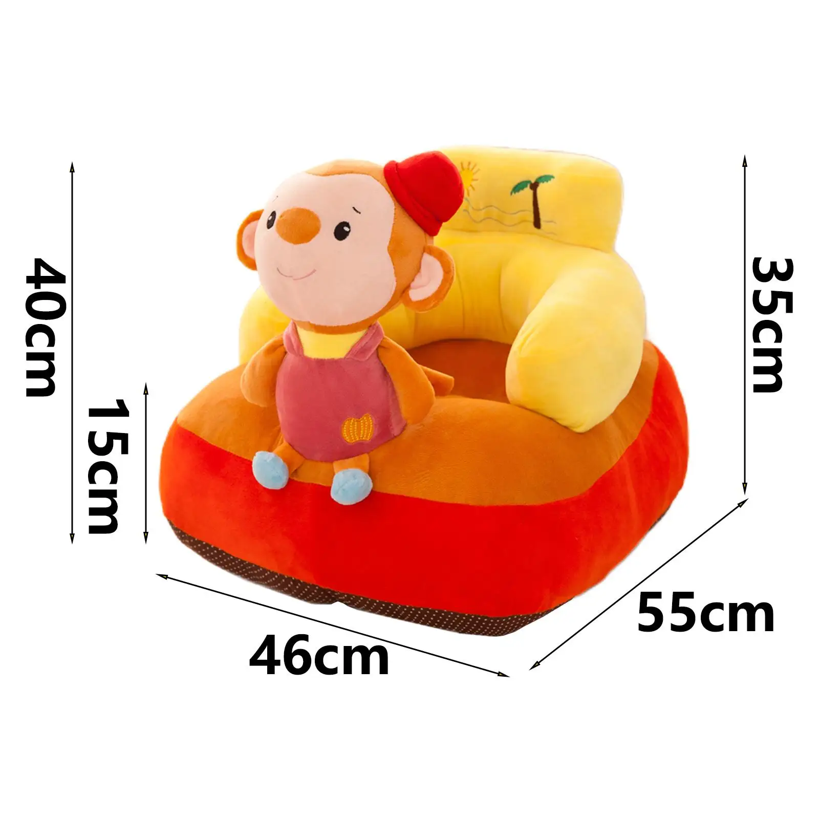 Soft Cartoon Baby Sofa Cover Learning Sit Washable Animal Cushion Cover for Infants No Filling Child Sofa Support Seat Cover
