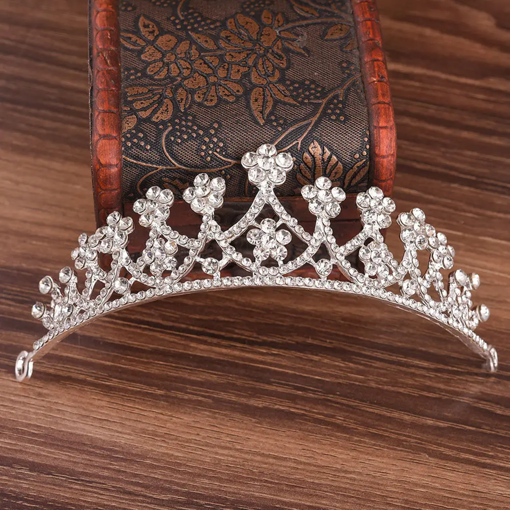Delicate Rhinestone Bride Crown Headdress Wedding Bridal Hairband Decoration Birthday Trinket Stylish Headpiece for Women