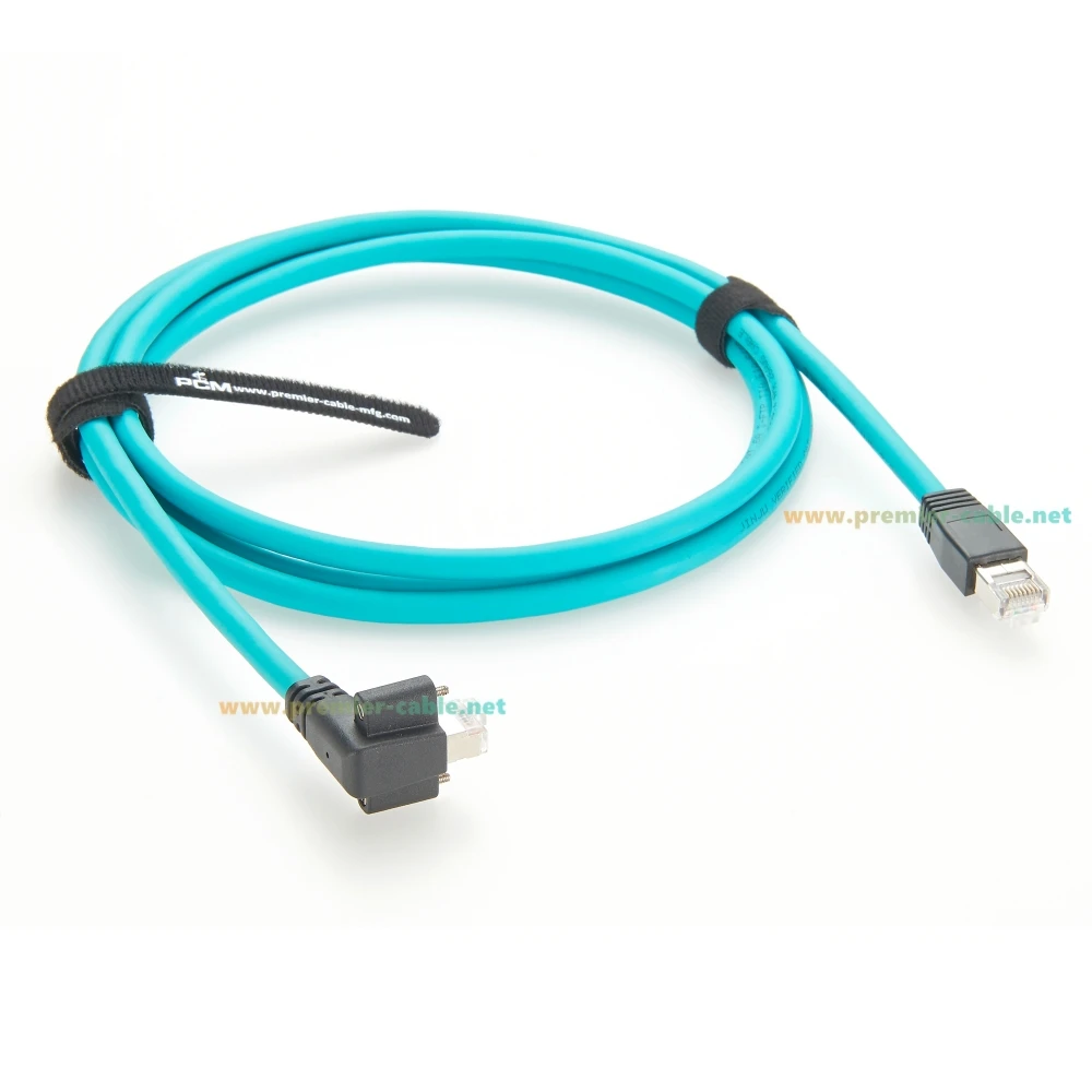 Left Angle RJ45 GigE Vision Gigabit Ethernet Cable High Flex With Screws Mounting Lock Industrial Camera Machine Vision cable