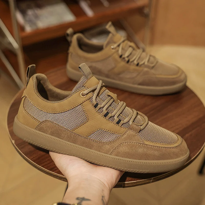 Zapatos de Hombre a la Moda, Primavera, Retro de Alta Gama, Versátiles, Casuales, Color Beige, Suela Gruesa, De Xin, Antideslizantes, con Suela de Goma