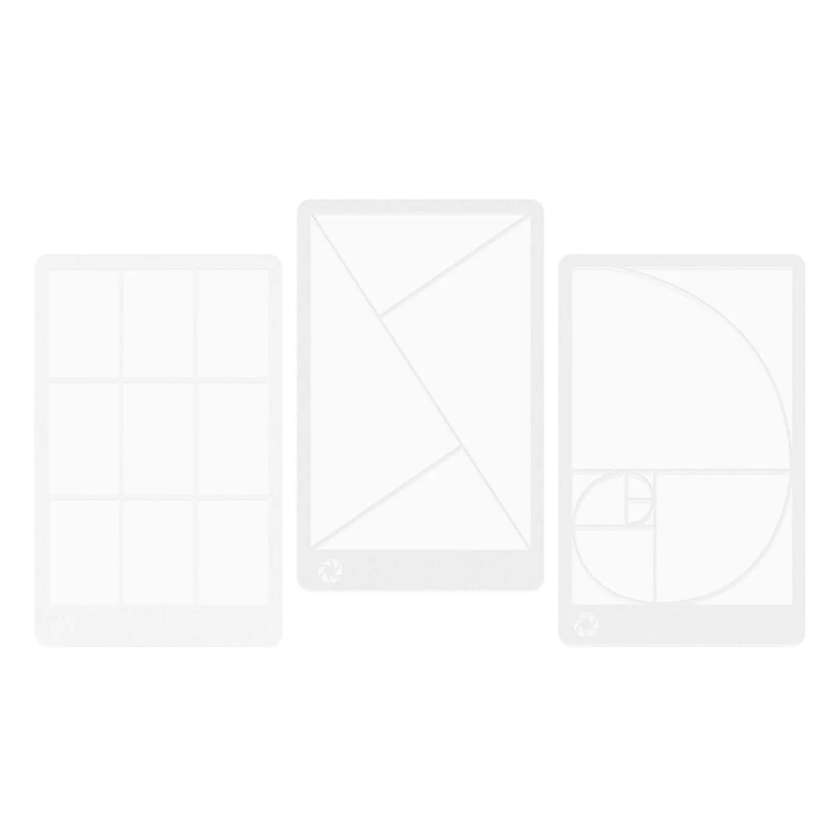 3 ชิ้น Viewfinders องค์ประกอบ Fibonacci View Finder Golden Ratio ภาพดูตําแหน่งไม้บรรทัด Viewer