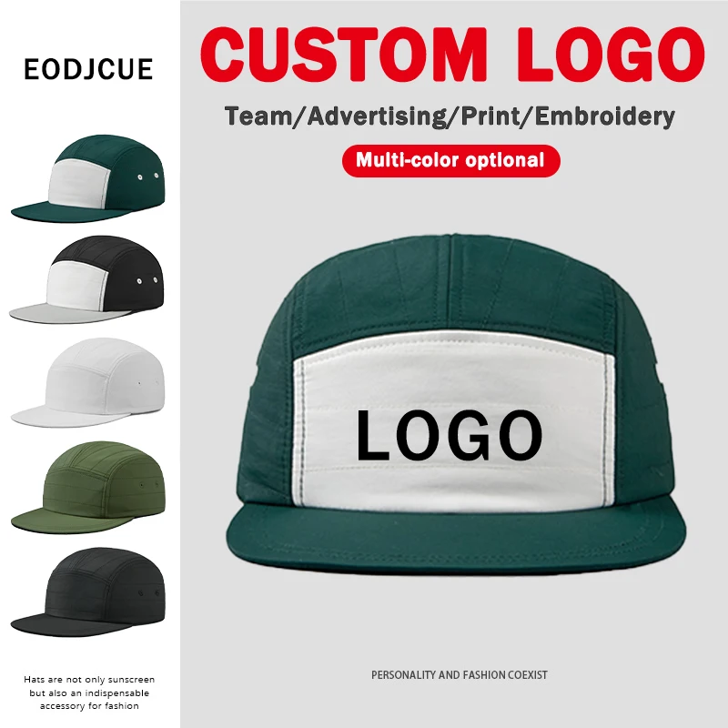

Retro 5-panel Quilted Men's Baseball Cap Customizable Logo Spring and Summer New Outdoor Leisure Sunscreen Waterproof Nylon Hat