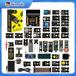 Keyestudio micro:bit v2 45 em 1 sensor starter kit eletrônico diy para bbc micro:bit v2 com caixa de presente kit programação + 58 projetos