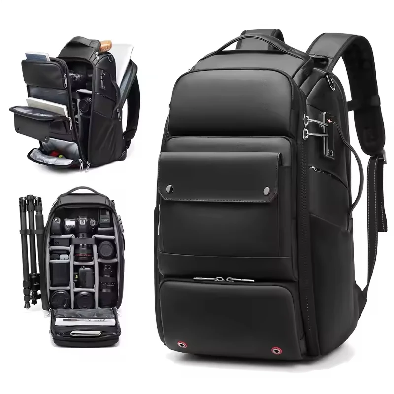 Multifunctional Camera Bag Large Capacity Waterproof Camera Backpack for Photography Canon Sony SLR Lens Tripod Man Backpack