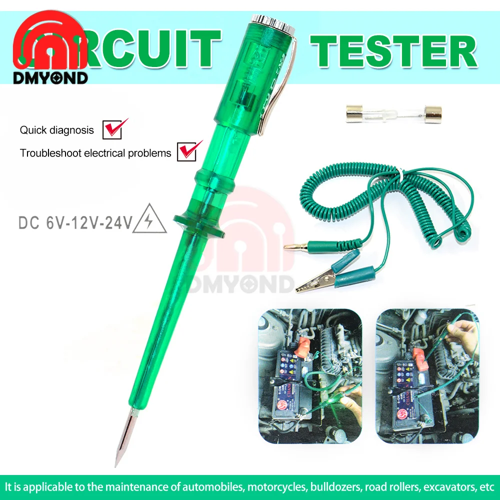 Car Circuit Tester DC 6V 12V 24V Automotive Truck Voltage Tester Circuit Probe Light System Test Probe Lamp Car Light Voltage