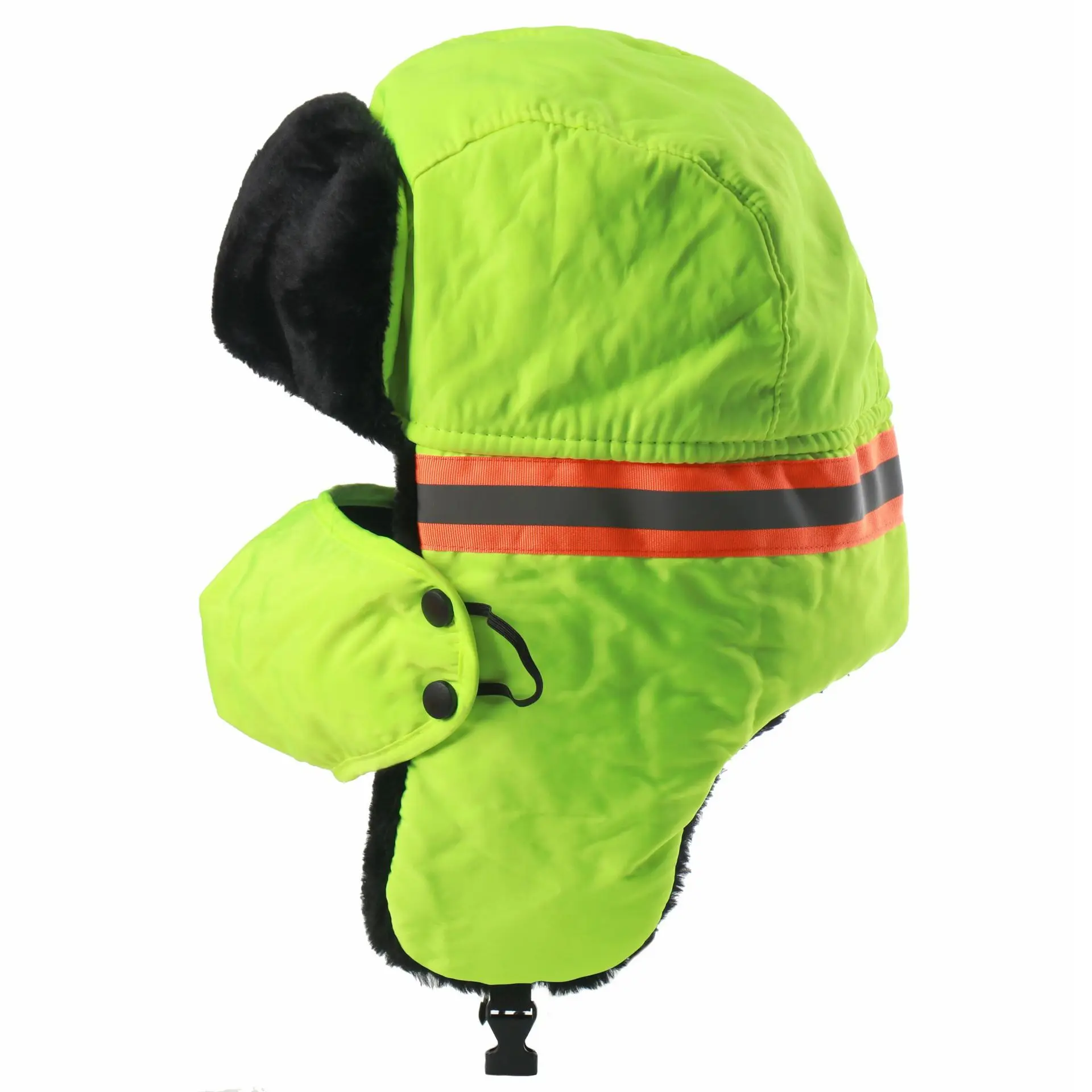 Men Women Waterproof Fluorescent Trapper Hat, Thick Wind‑proof Ear‑flap Warm Cap For Sanitation Workers Winter Cycling