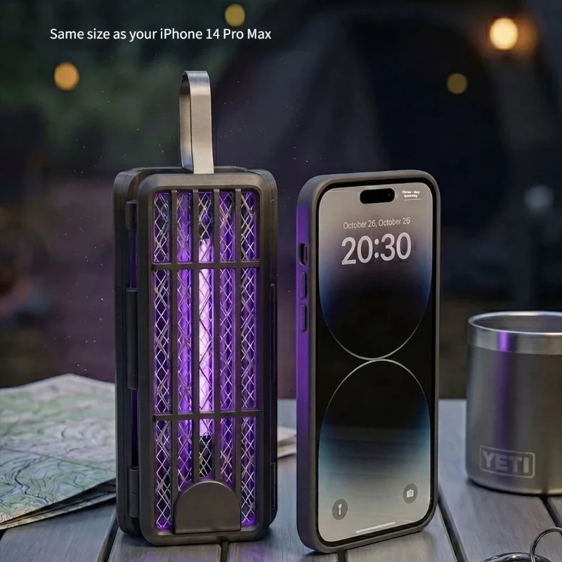 New Foldable Electric Mosquito Swatter for Outdoor Camping Portable UV Trap Lamp Rechargeable Hanging Type Mosquito Killer Lamp view 6