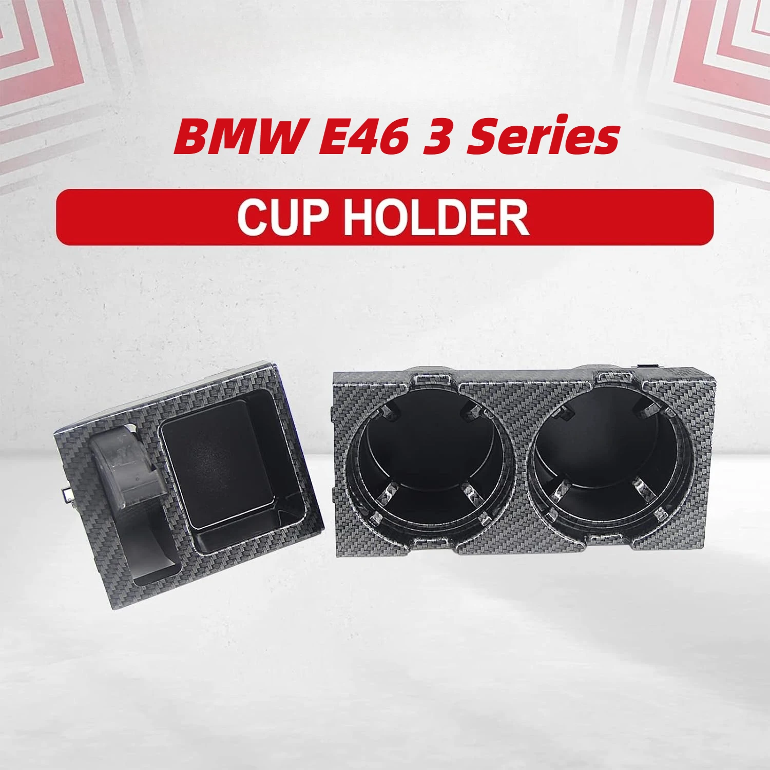 

Cup Holder for BMW E46 3 Series 1998-2005 Replacement for Front Center Console Replace 51168217953 (Carbon Fiber)