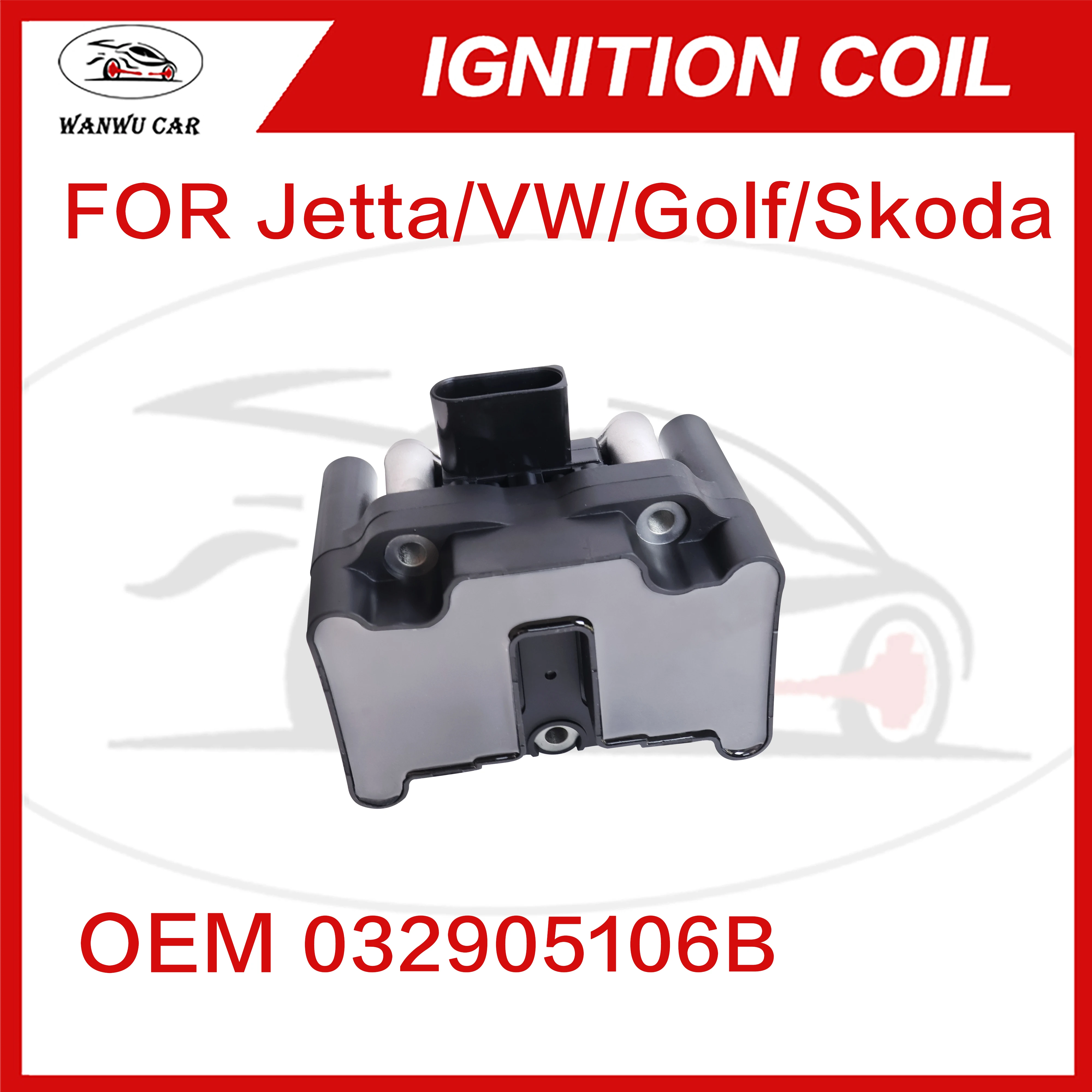 032905106B Ignition Coil Igniter Suitable For VW Jetta Golf Audi Skoda 032905106