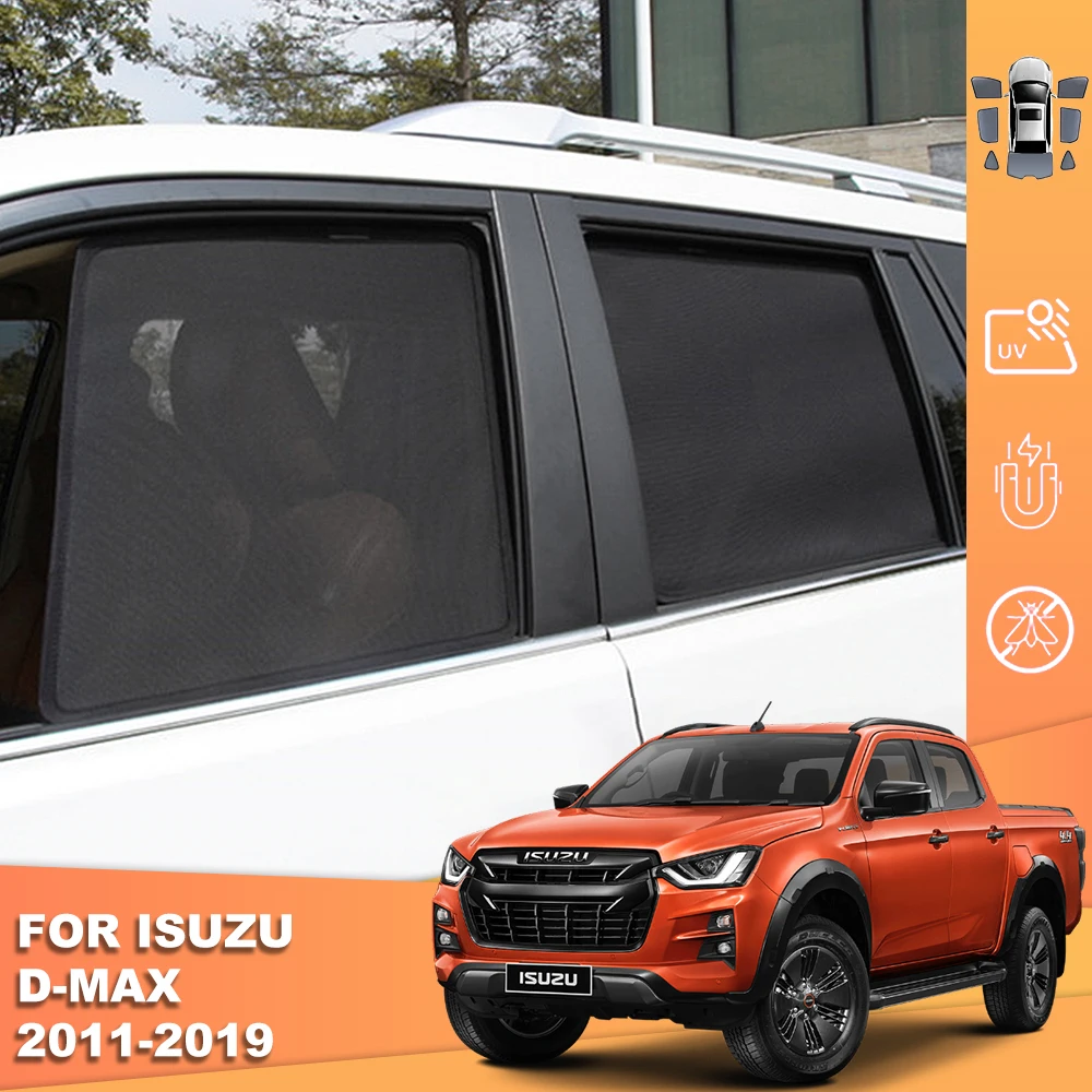 

For Isuzu D-Max RT 2011-2019 DMax Magnetic Car Sunshade Front Windshield Curtain CoverRear Side Baby Window Mesh Sun Shade Visor