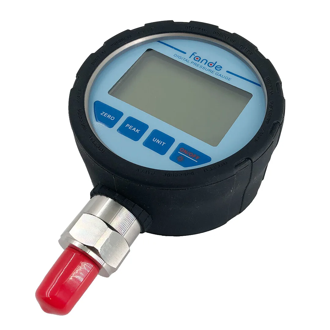 FANDE Pressure Gauge Rubber Protector Dustproof Accuracy 0.5%FS Diaphragm 316L LCD Stainless Steel Gas Liquid Fuel Manometer