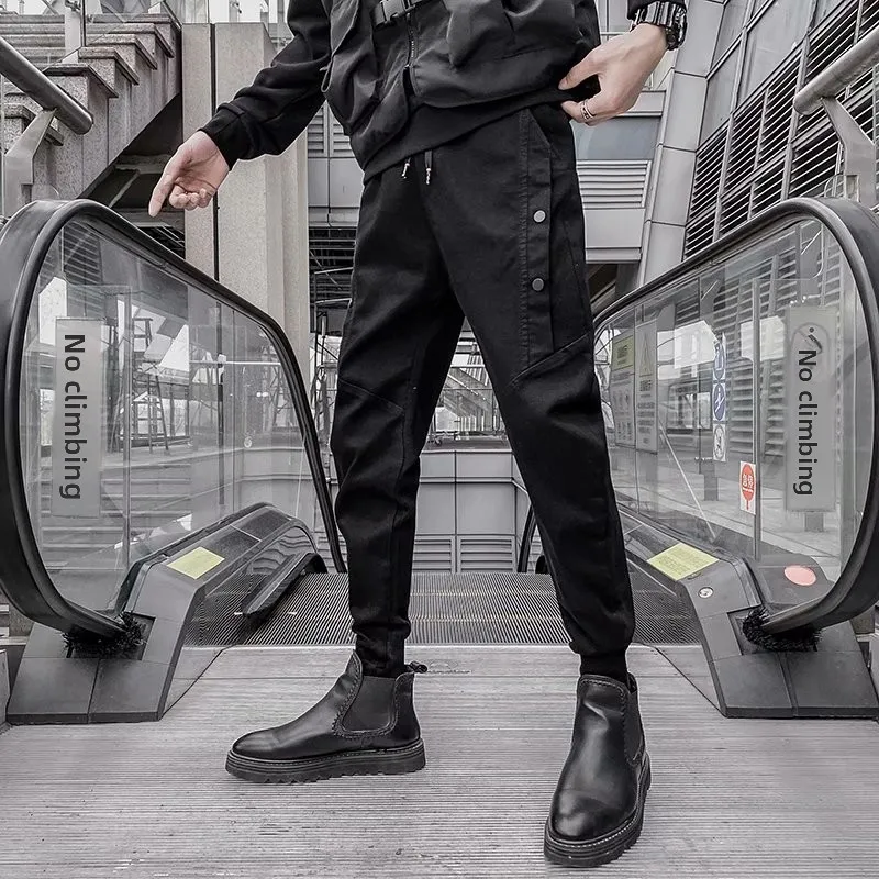 Bla سليم صالح جينز غير رسمي الرجال Faionable الكورية Sle الخريف جديد وصول تنوعا فضفاض مكبل السراويل الشباب ular