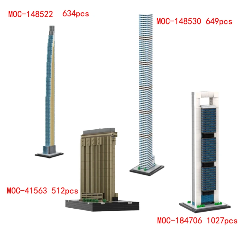 Spot MOC-148522 41563 148530 184706 Building Series Tower Small Particle Assembly Building Blocks Toy Street View Model Ornament