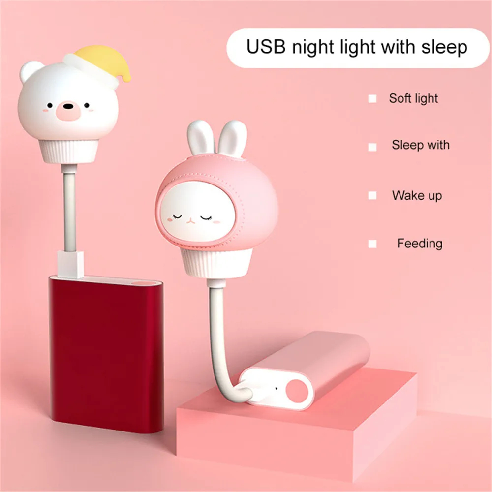 USB Night Light com controle remoto, lâmpada bonito dos desenhos animados para o bebê, decoração do quarto do garoto, lâmpada de cabeceira,