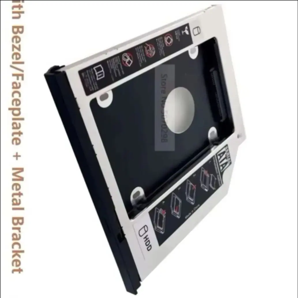 With Matched Panel Bezel Tail Hook 2nd Secondary 2.5 SATA Hard Drive HDD Optical bay Caddy Bracket Frame for Dell Latitude E5540