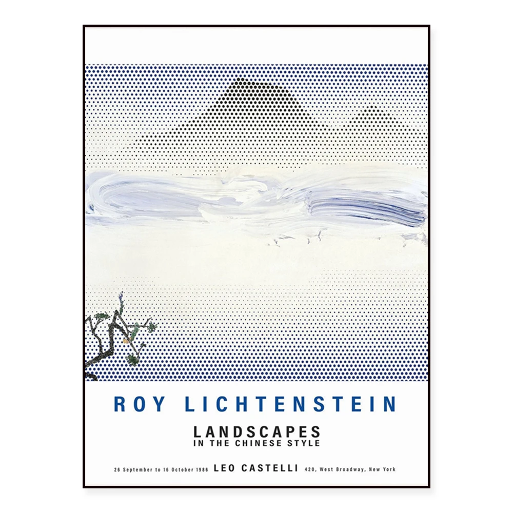 Roy Lichtenstein Chinese landscape prints, water lilies and clouds print landscape art, Chinese style posters, abstract landscap