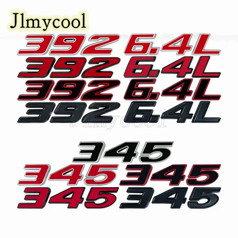 

3D Metal 392 345 6.4L 5.7 Car Sticker Emblem Badge Decals Auto Tail For Dodge HEMI Ford Audi Toyota Honda Jeep