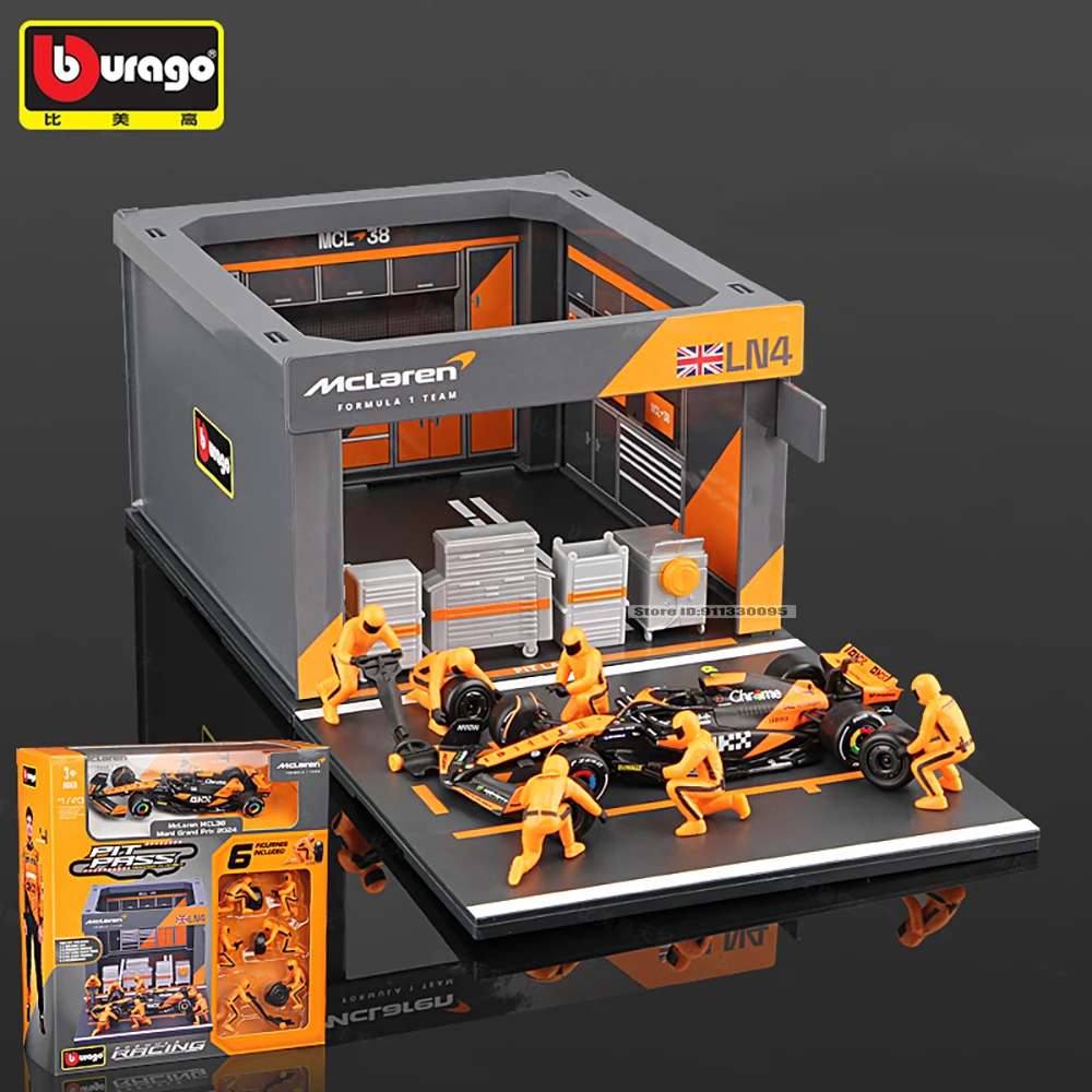 

Bburago 1:43 2024 Red Bull RB20 Ferrari SF24 Mercedes W15 McLaren MCL38 DIY Pit Stop сплав роскошный автомобиль литая модель автомобиля игрушка