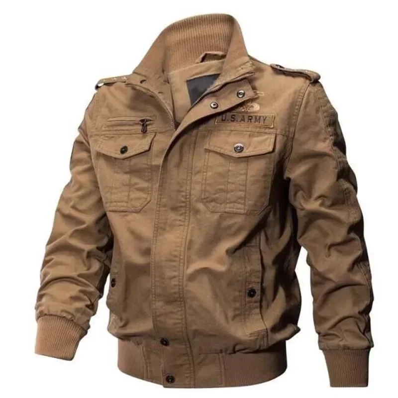 

Spring and autumn military jacket male cotton water wash collar pilot cotton jacket large size plus velvet winter youth