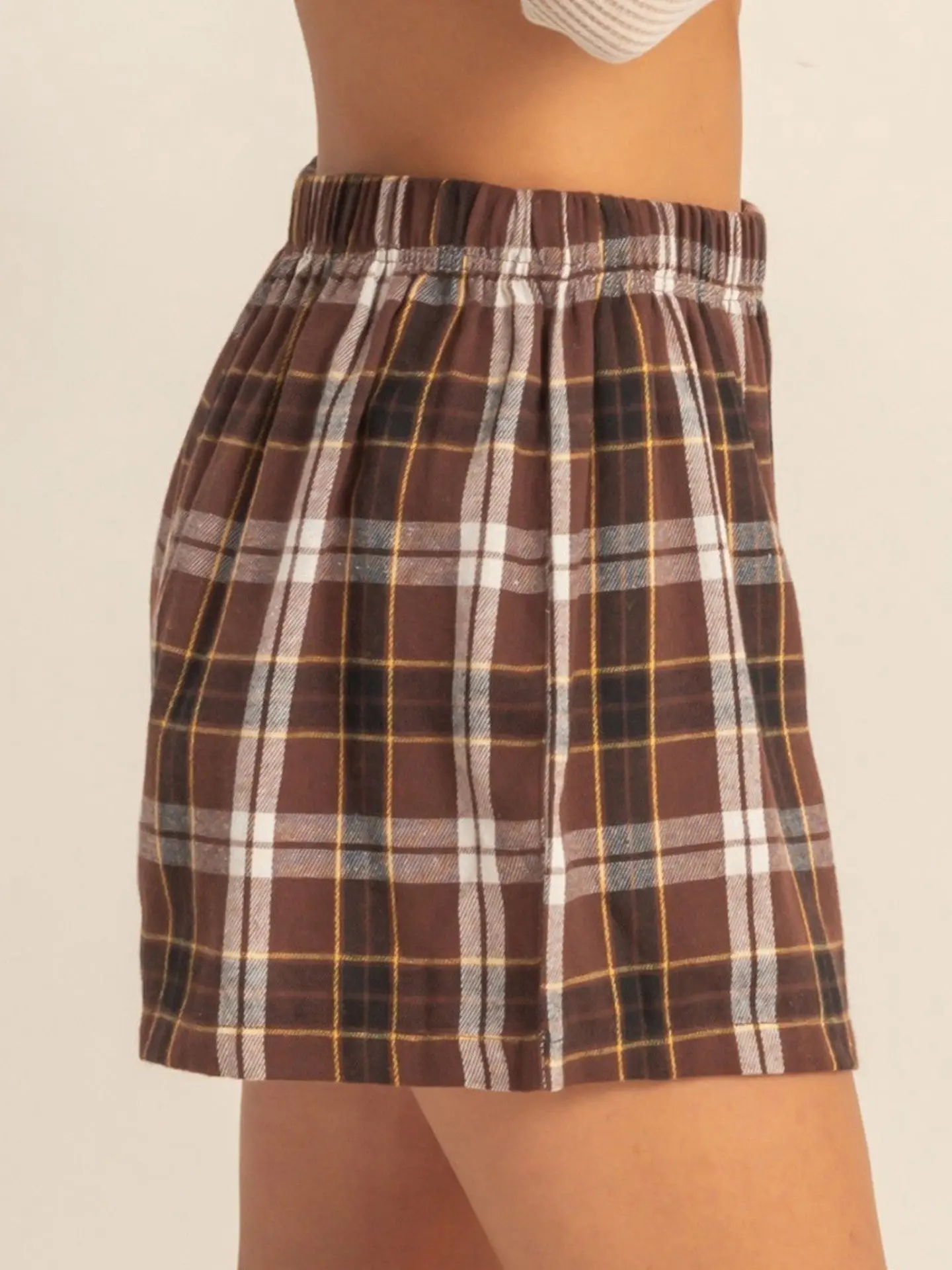 DearLover Casual Plaid Color Block Loose Women's Shorts High Waist Front Button Straight Leg Three-quarter Length Autumn New ...
