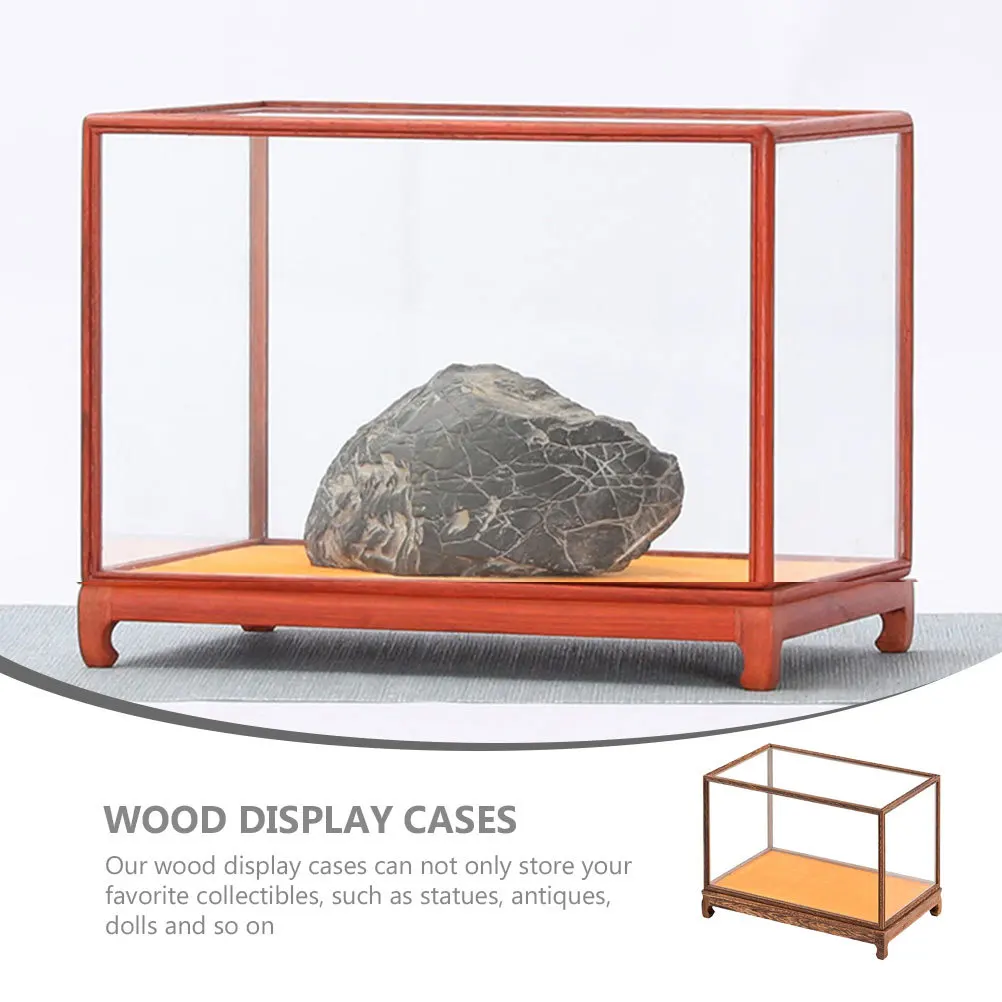 

Dust-Proof Display Box Wood Clear Storage Organizer Home Desktop Holder Multi-Functional Craft