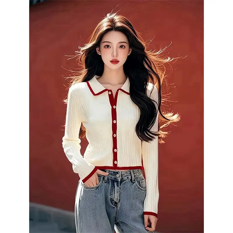 

Faionable Ne вязаный свитер, женская осенняя одежда, новинка 2024, цветная блузка, длинная свековая длина, топ ранней осени