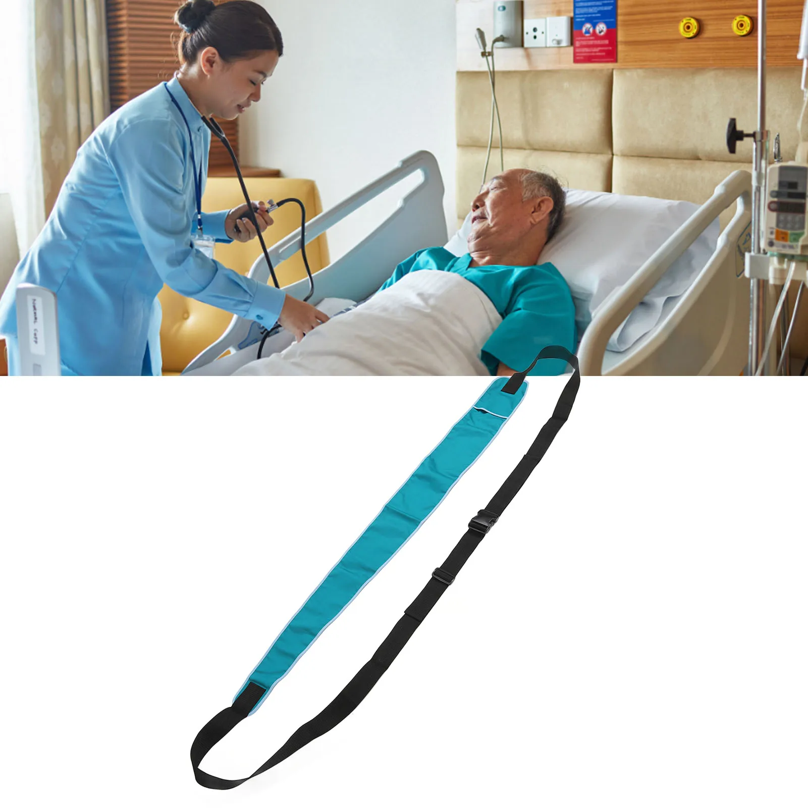 Bed Restraint Waist Strap Adjustable Widen Fixation Bed Fall Protection Restraint Strap for Elderly