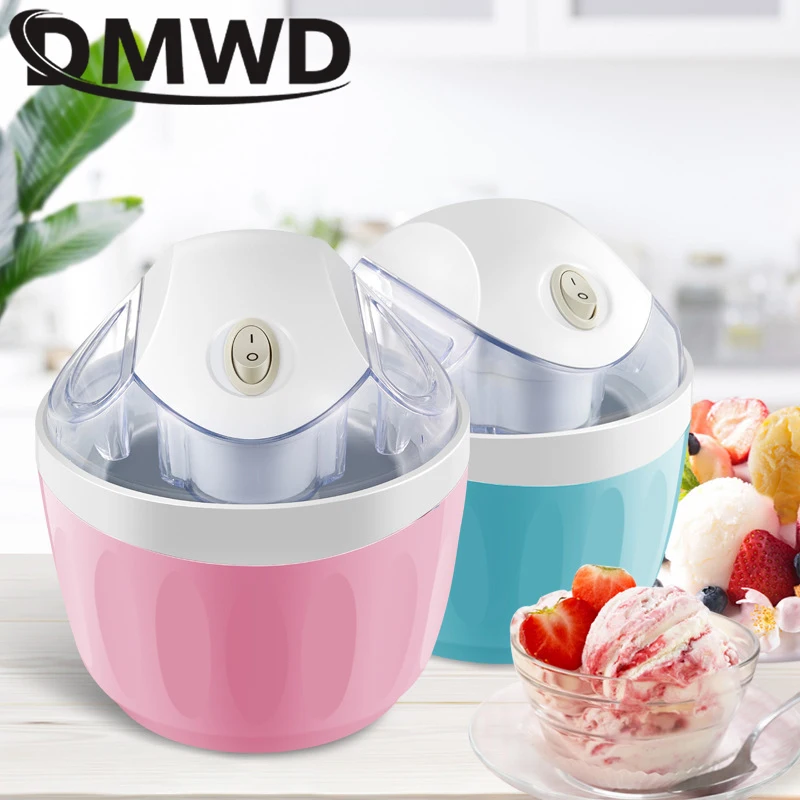 DMWD MINI automatyczna maszyna do lodów DIY koktajl mleczny maszyna do lodów fajne owoce deser sorbet zamrażarka blender do koktajli mlecznych 500ml