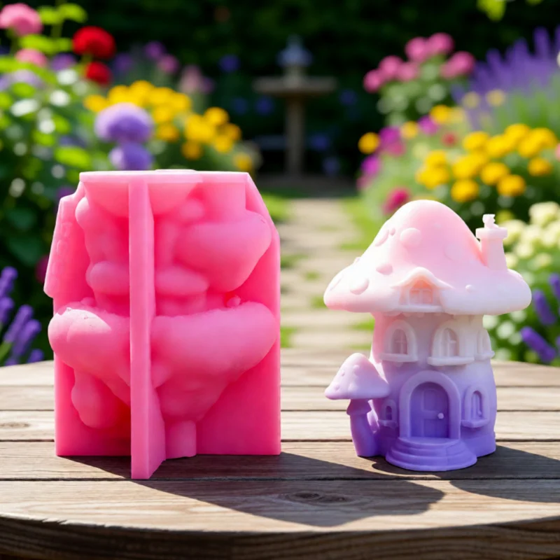 

Силиконовая форма «Грибной домик» для гипсовых изделий, изготовления свечей и подсвечников