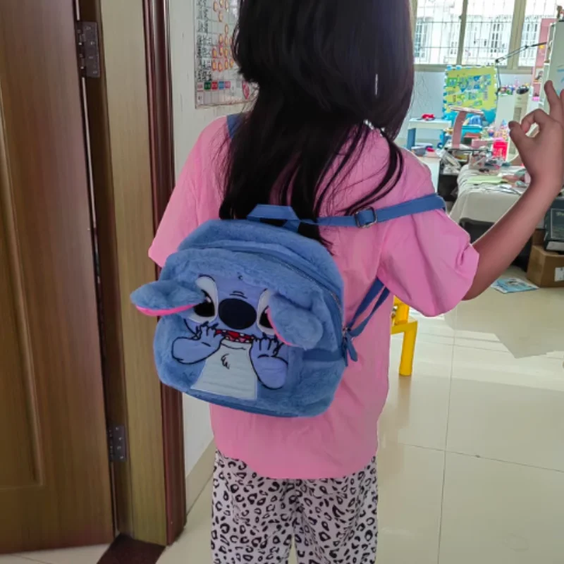 Hot Genuine Cartoon Cute Stitch Bag Campus Student Class Cute Stitch Backpack Female Schoolbag Kid Birthday Girl Christmas Gifts