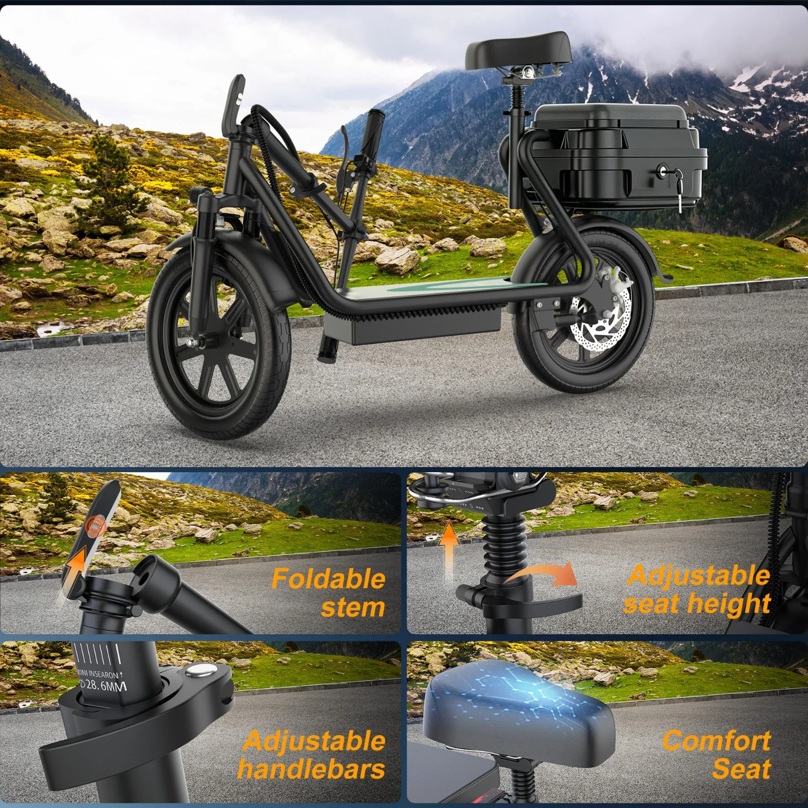 JUICEASE ESBS/ESBS PRO Elektroroller 10,4/22,5AH Akku Leistungsstarker Roller 45-100KM Maximale Reichweite Intelligenter Elektro-Kickscooter – Detail 10