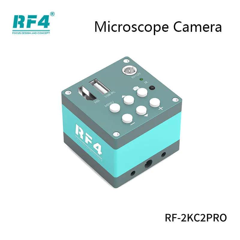 Cámara microscópica RF4 RF-2KC2 Pro 4K Ultra HD - USB3.0 de 20 MP con control remoto para reparación/soldadura de PCB/SMD [HDMI+Cables de alimentación]