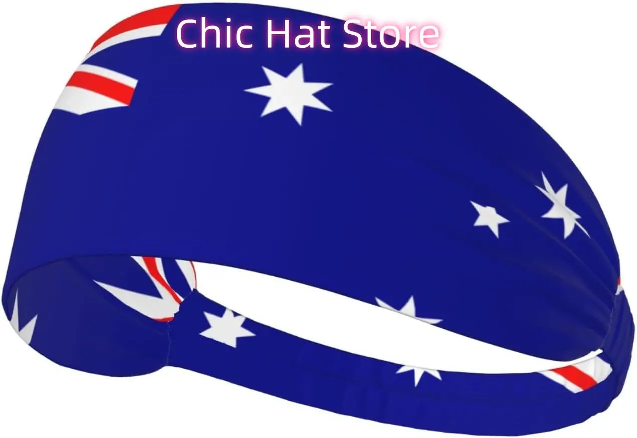 

Australian Flag Elastic Exercise Headband, Fitness Exercise Yoga Cycling Headband, Outdoor Sports Elastic Sweat-Absorbing Headba