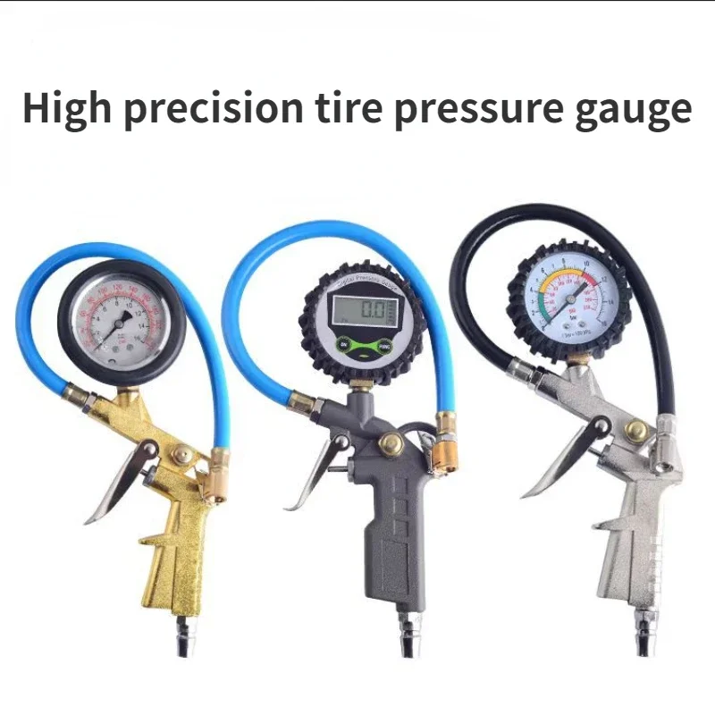 Tire Pressure Gauge Car Pressure Gauge Tire Inspection Tool Tires Pressure Monitor Inflation Gun With Inflation Universal Parts