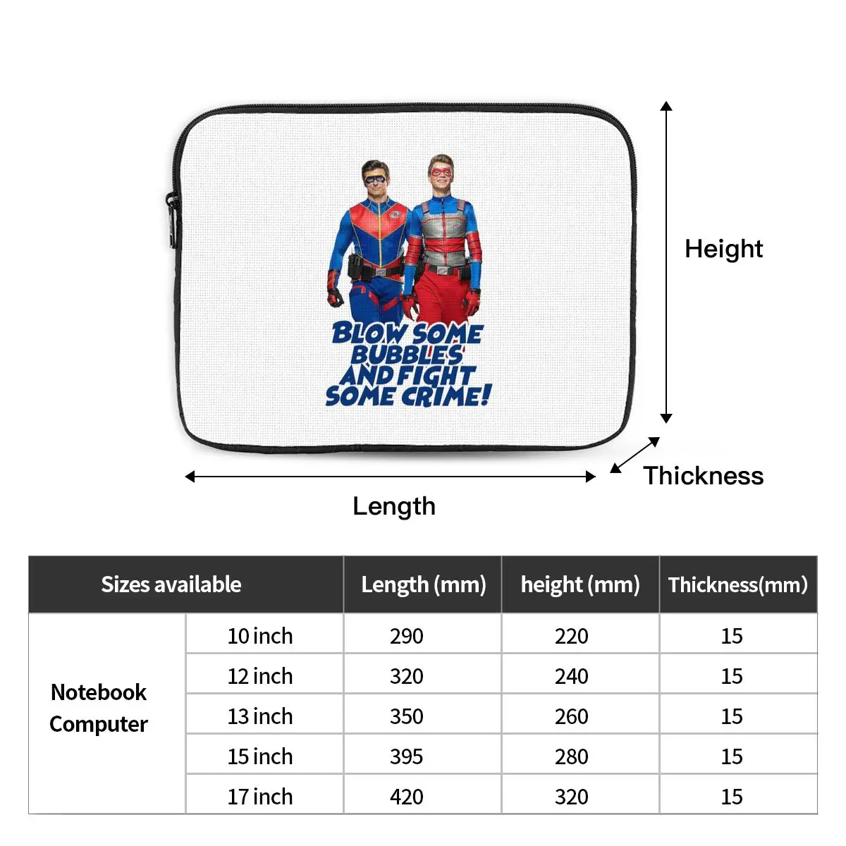 Blow Some Bubbles And Fight Some Crime Henry Danger Notebook Laptop Bag Notebook Sleeve Cover Bag Tablet Shockproof Case Bag