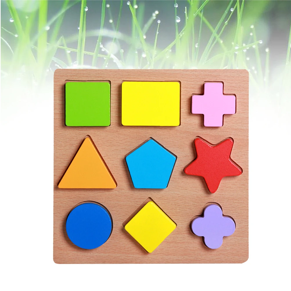 

1 Set Wooden Shape Insets Geometric Cognitive Board Puzzle For Kids Matching Game Fine Motor Skills Logic Training Educational