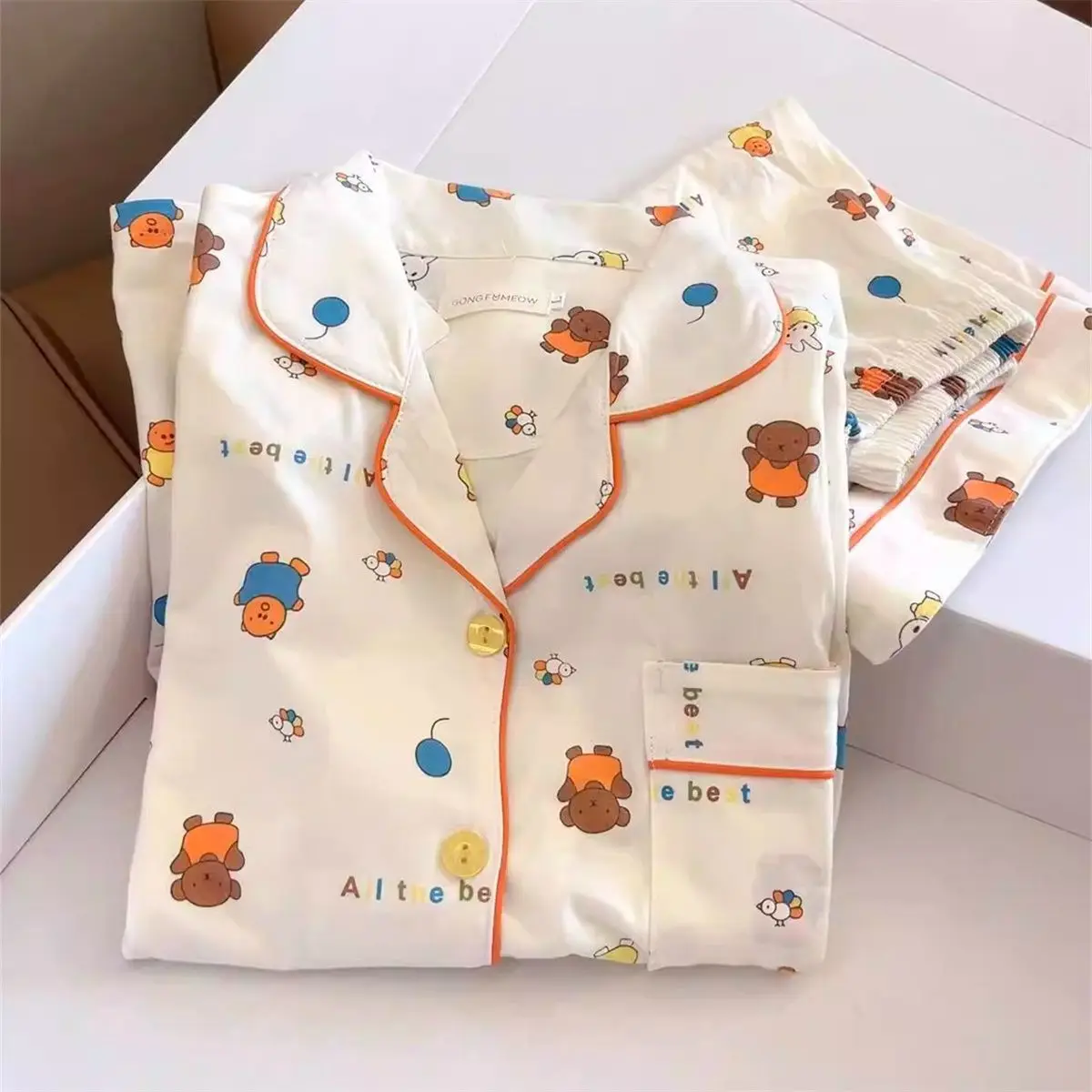 

New Kawaii Nightwear Women's Pajamas Short Sleeved Shorts Summer Anime Cartoon Cute Student Home Clothes Set for Girl Gifts Toys