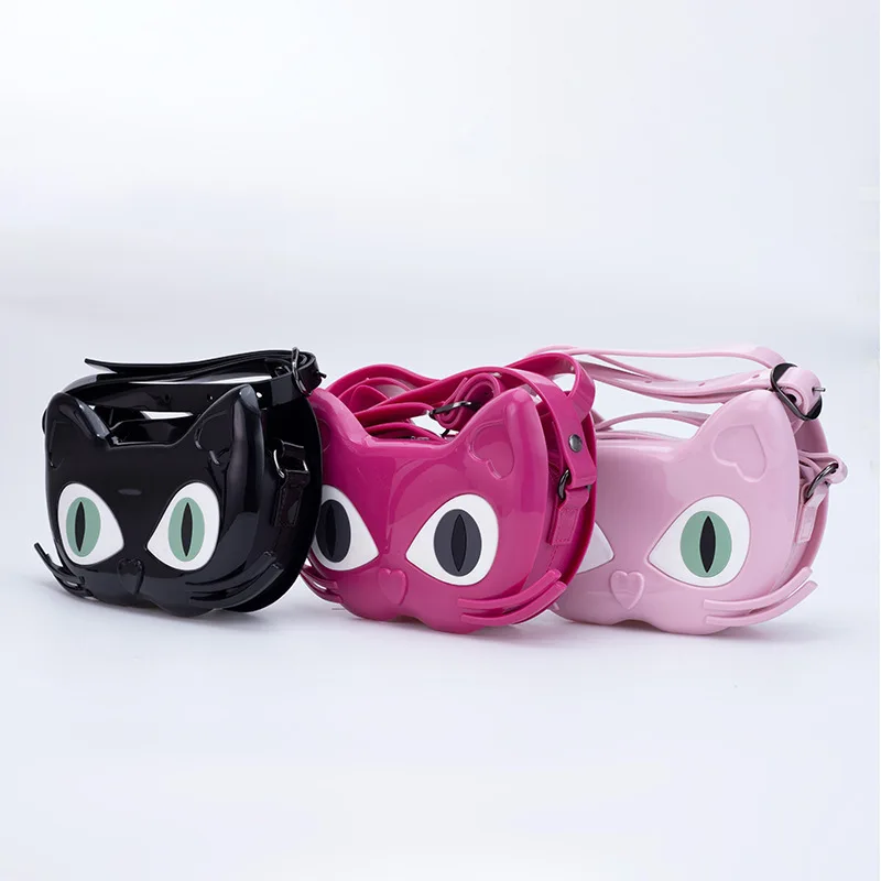 

Parent-child Jelly Bag Adult Quirky Cat Shaped Shoulder Bag New Fashion Versatile Retro Ins Hip-hop Crossbody Bag