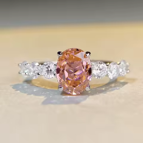 S925 Sterling Silver Pigeon Egg Egg Ring Candy Gem Ladies Sweet Elegant Ring